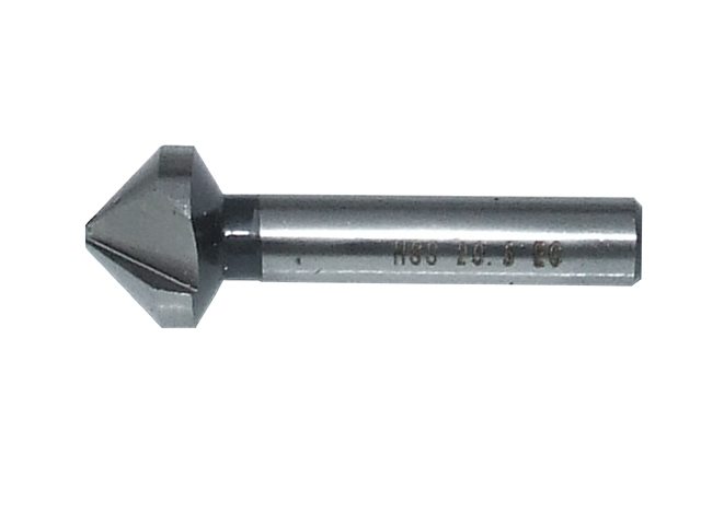 Svasatore a 3 taglienti 90° in acciaio MM20,5 HSS DIN 355C con codolo cilindrico.