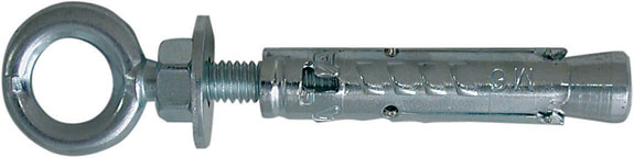 Tassello FISCHER tipo TAM 6 CON OCCHIOLO M6 FORO DIAM.10MM  formato da un bossolo avvolto e privo di saldature, a tre settori in