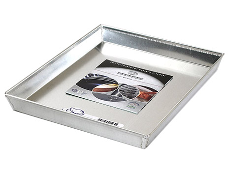 TEGLIA RETTANGOLARE BASSA 49/8  cm 35x28 in alluminio di colore grigio.