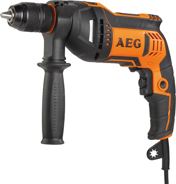 Trapano a percussione elettronico da 705W - AEG mod. SBE 705 RE - design ergonomico - variazione della velocità  ed arresto dell