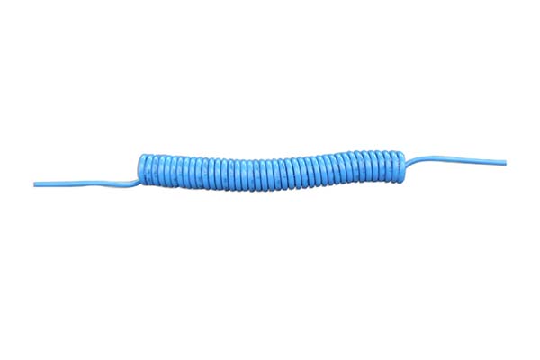 Tubo per compressore in poliuretano blu con terminali lunghi mm.150 DIAM. 5X8 MT10