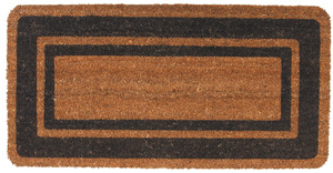 ZERBINO IN COCCO E VINILE CM50X100Mod. BORDO 14 in cocco naturale con fascia decorativa colorata, fondo in vinile.