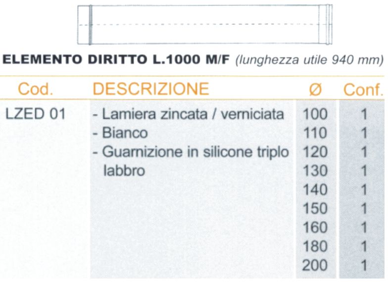 TUBO INOX BIA cm100   diametro 130