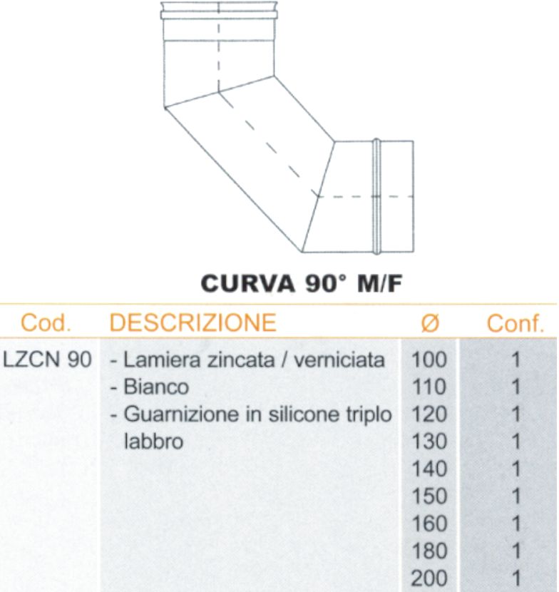 GOMITO INOX 90? BIA   diametro 130