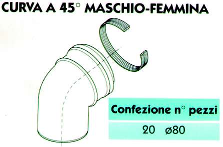 CURVA ALL.45? MF R/STR diametro 80