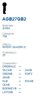 CHIAVE AGB27GB2 | 2AGB    
