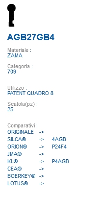 CHIAVE AGB27GB4 | 4AGB    