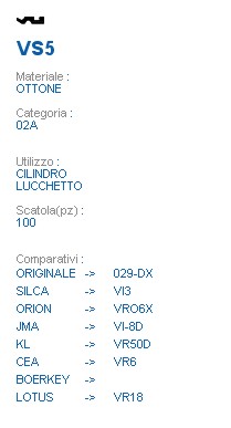 CHIAVE VS5 | VI3          