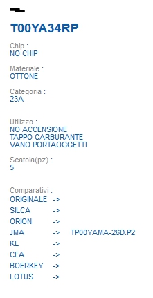 CHIAVE TRASPOND T00YA34RP 