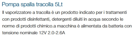 POMPA TRACOLLA BATT 5 LT  