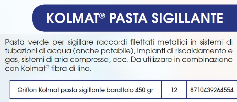 PASTA KOLMAT H2O+GAS 450GR