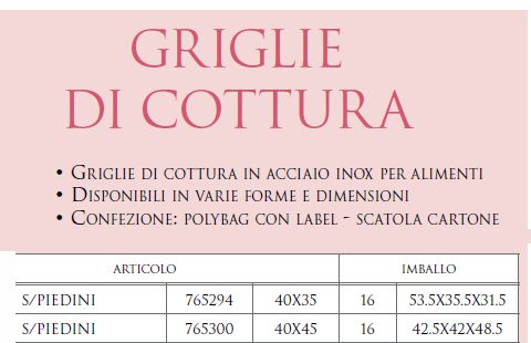 GRIGLIA INX S/PIEDIN 40x35