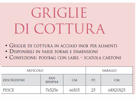 GRIGLIA INOX  PESCE  66x15