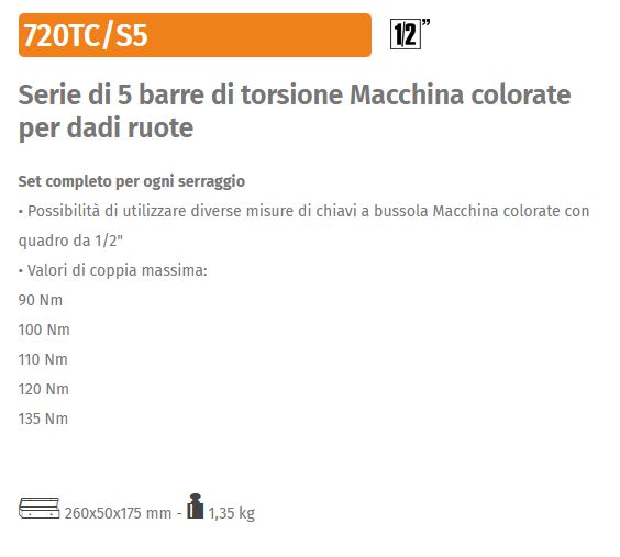 720TC/S5 BARRE DI TORSIONE