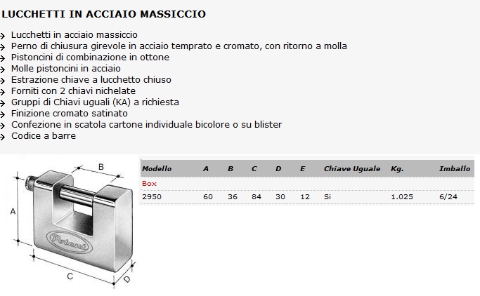 LUCCHETTO ACCIA.84 CH/STAN