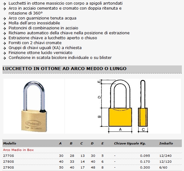 LUCCHETTO OTT.30 ARCO MEDI