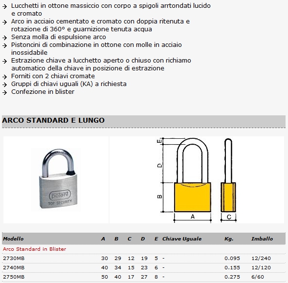 LUCCHETTO MARE CR 30MM BLI