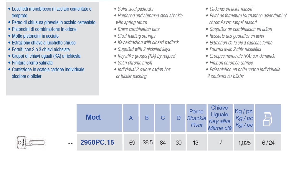 LUCCHETTO ACC MASSIC 84 KA
