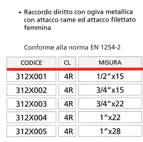 RACCORDO DR  3/4Fx22 SOLAR