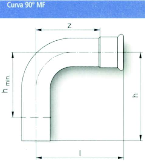 CURVA 90? INOX MF  22     