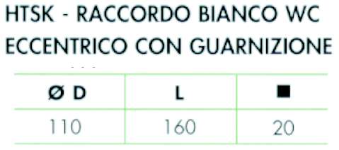 ATTACCO WC RIGIDO ECC. 110