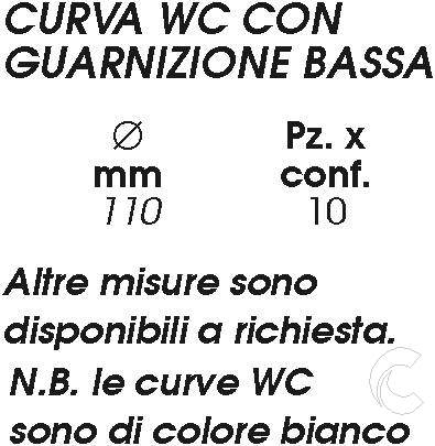 CURVA WC RIBASSATA diametro 110   