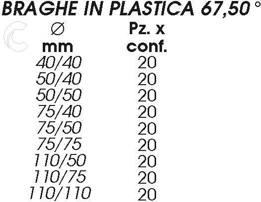 BRAGA PLAST diametro  40/40 67,5  