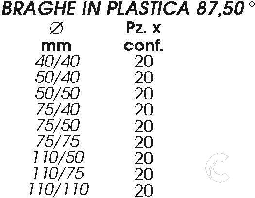 BRAGA PLAST diametro  40/40 87,5  