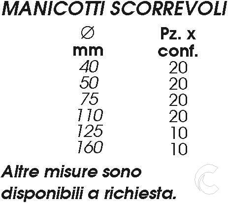 MANICOTTO diametro  40            
