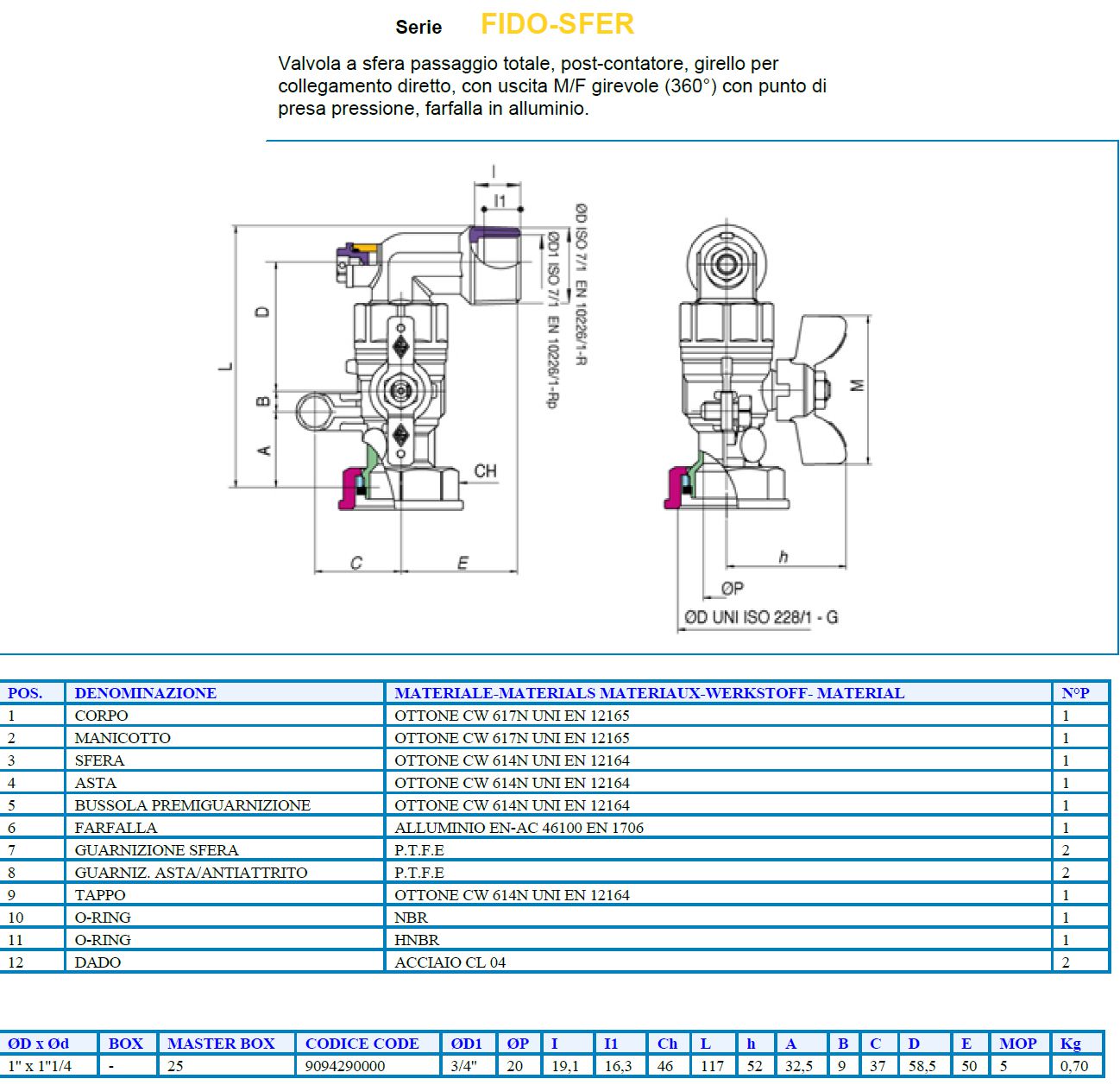 VALV GAS ORIEN MF1x11/4P/C