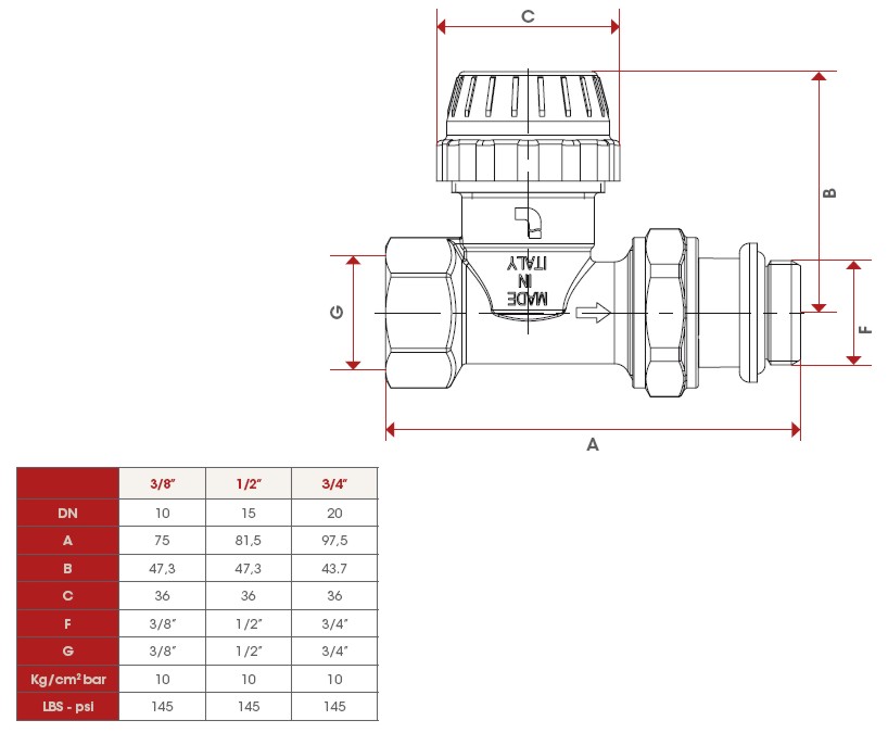 VALV TERM DRIT FER 3/8    