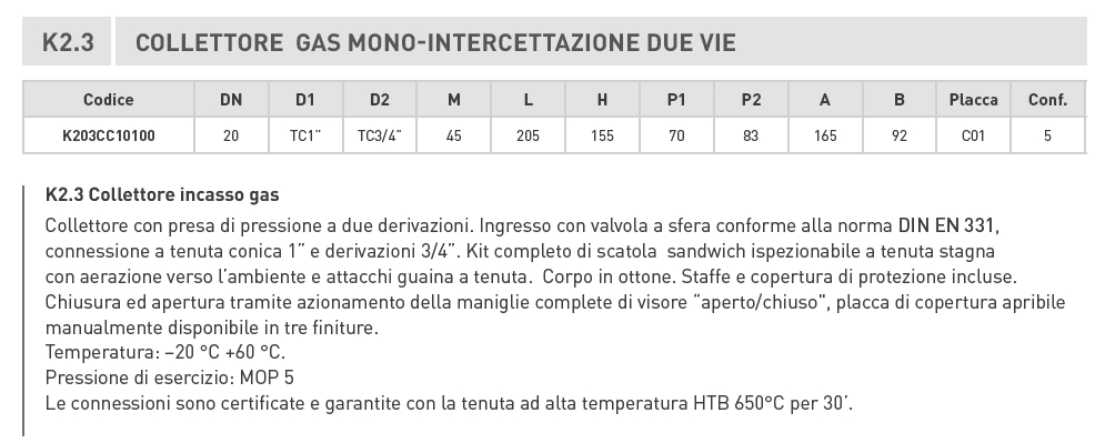 COLLETT.GAS 2VIE 1X3/4 C01