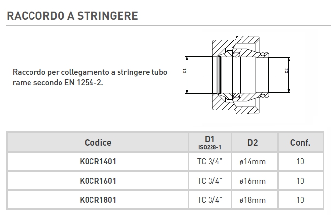 RACC GAS STRINGERE 3/4FX16