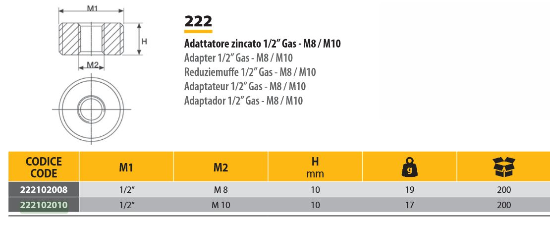 ADATTATORE 1/2 X M8       