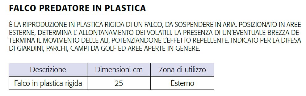FALCO PREDATORE ANTIUCCELL