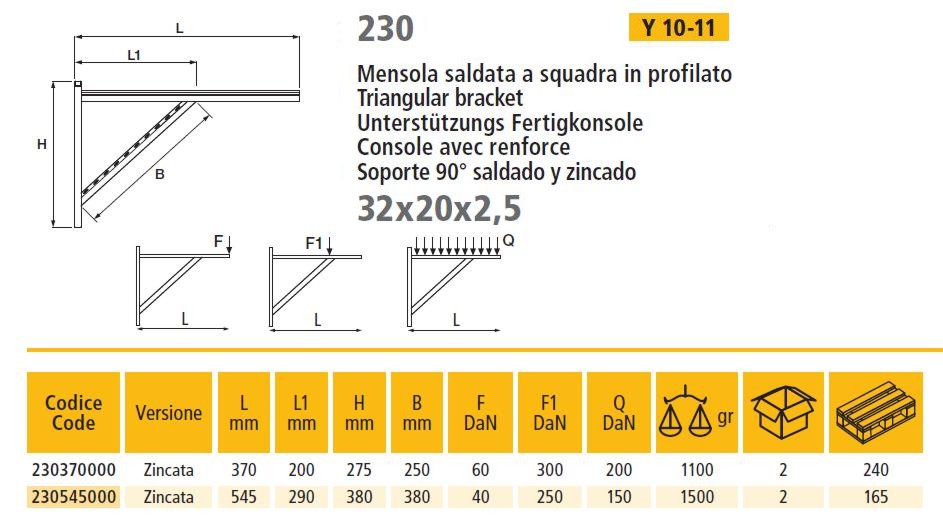 MENSOLA SQUADRA 37cm 32X20