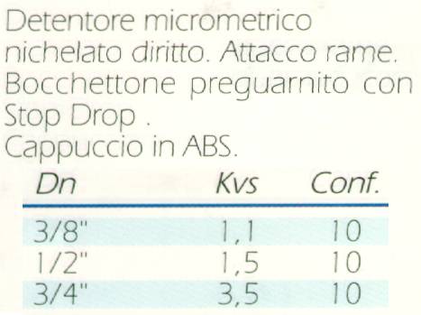 DETENTORE DIR RAME  3/8   