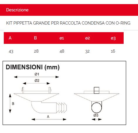 KIT PIPETTA diametro 32 X COND+TAP