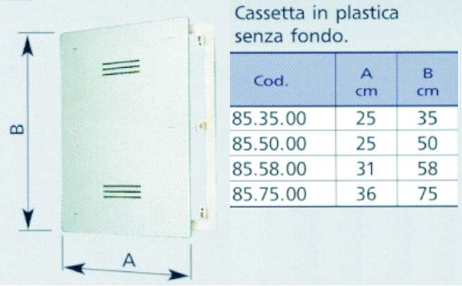 CASSETTA S/FONDO 25x50 SF 
