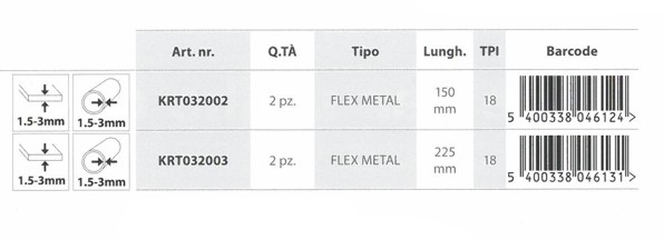 SET 2 LAME GATTUC METAL150
