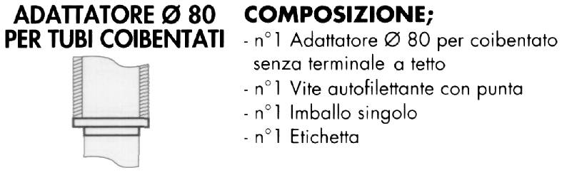 ADATTATORE diametro 80 x TUBI COIB