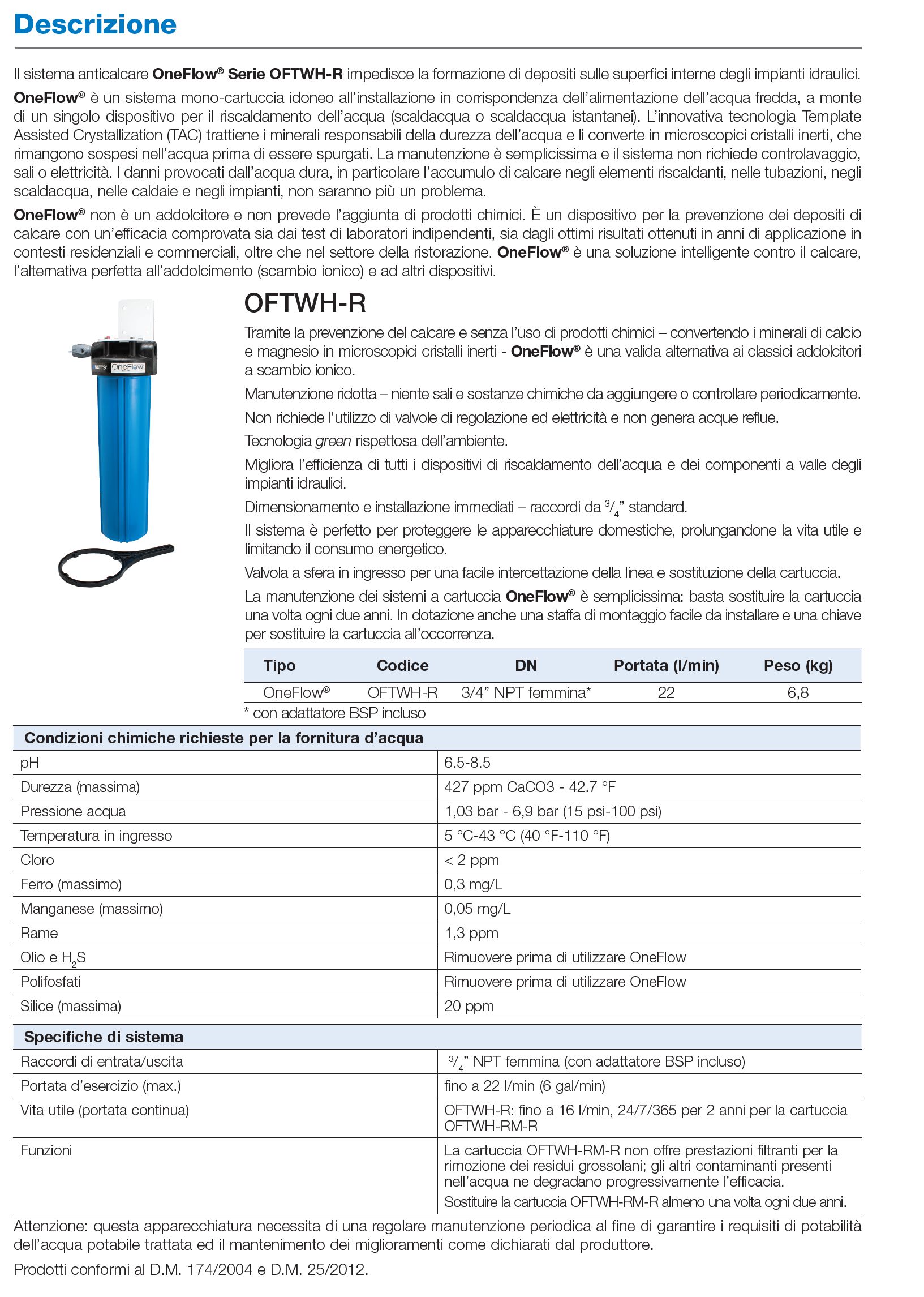 ANTICAL ONEFLOW 22/LM 3/4"
