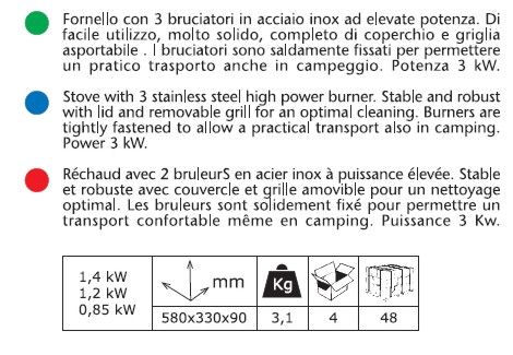 FORNELLO SMALTATO 3 FUOCHI