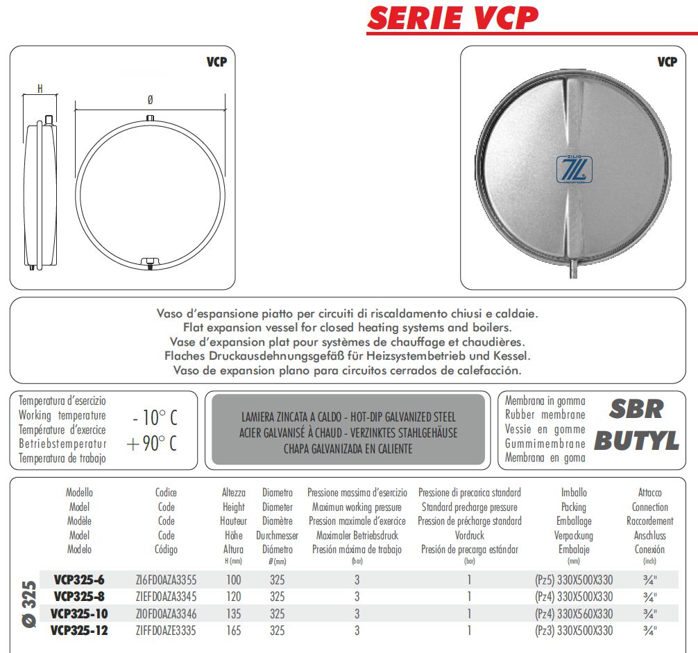 VASO RISC D325 6LT 3/4 H10