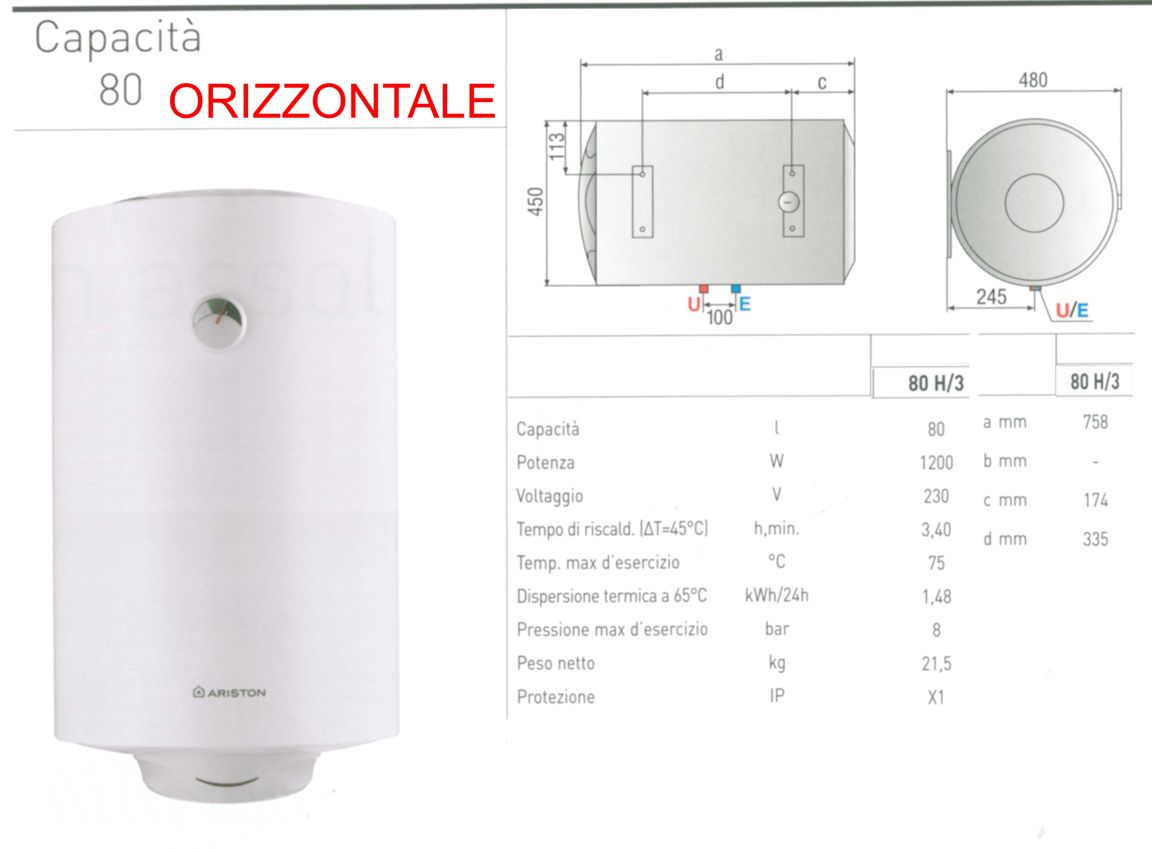 SCALD. 80LT ORIZZ. ELET 3A