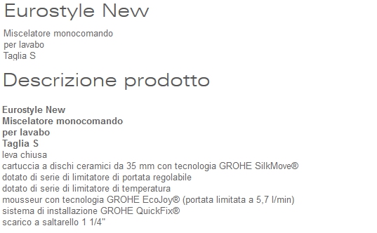 EUROSTYLE LAVABO LEVA CHIU