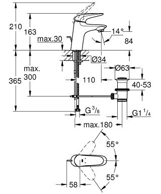 EUROSTYLE LAVABO LEVA CHIU
