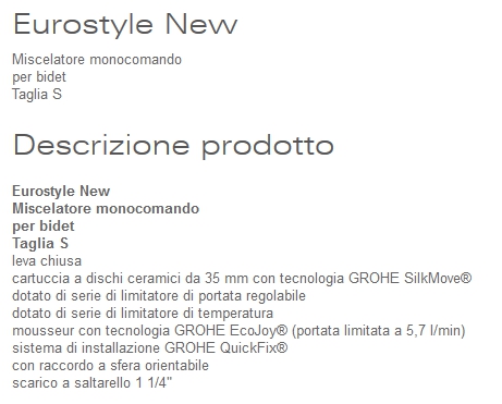 EUROSTYLE BIDET  LEVA CHIU