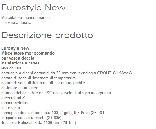 EUROSTYLE VASCA C/KIT DOCC