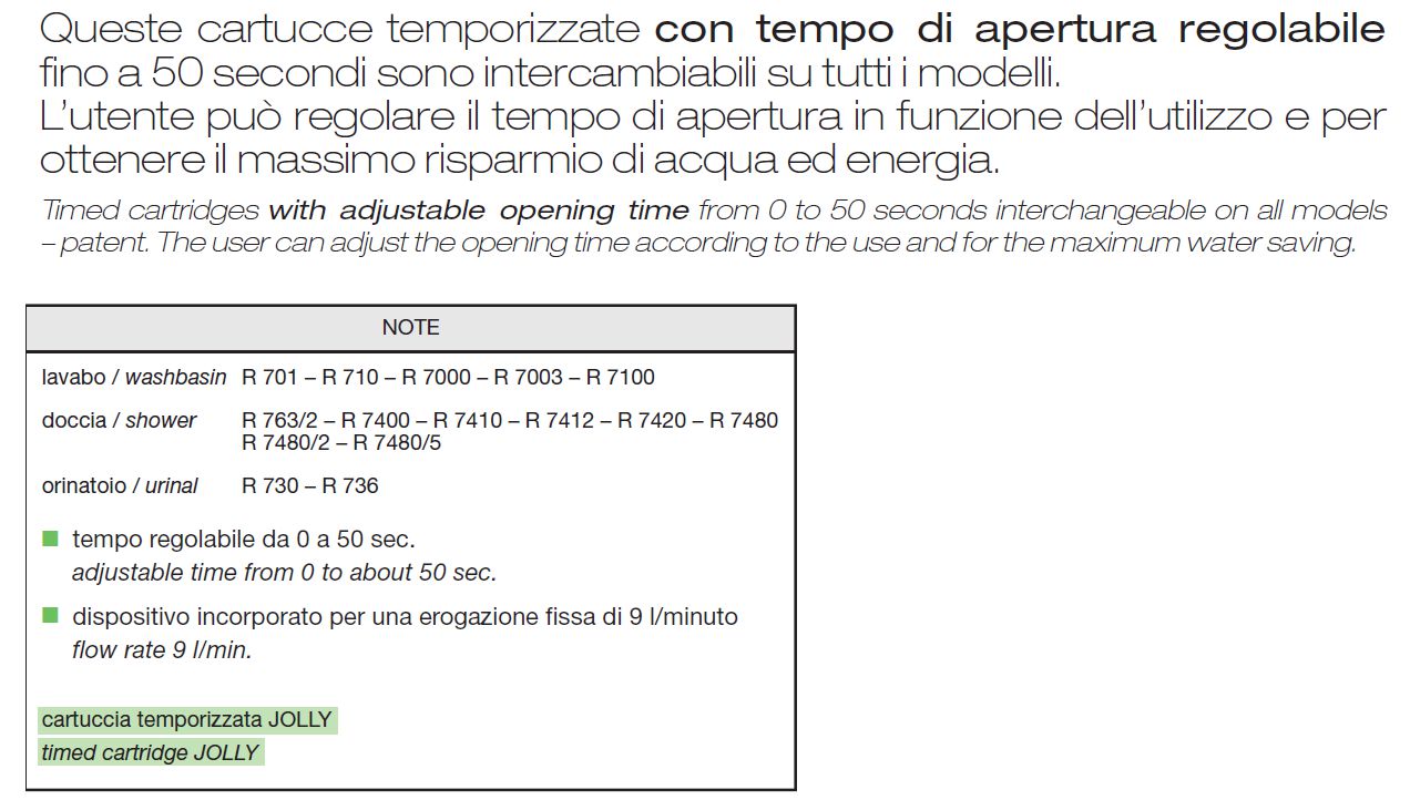 CARTUCCIA JOLLY TEMPORIZZ.